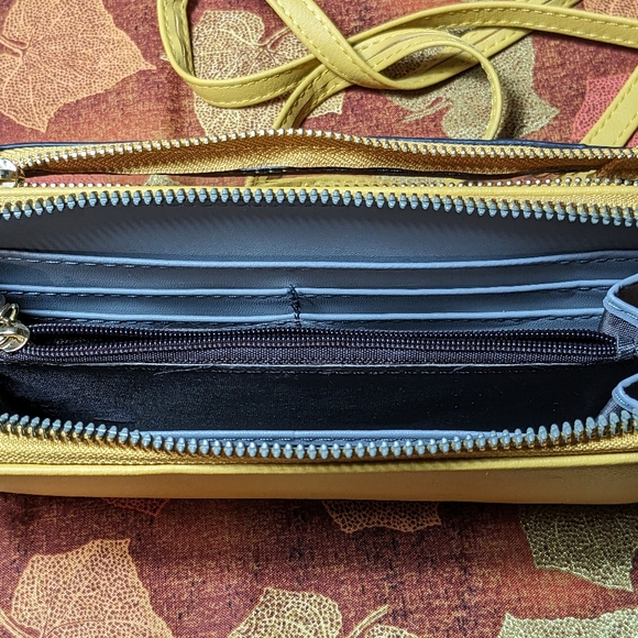 Gold Wallet Purse with Shoulder Strap - Picture 6 of 6